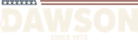 the dawson logo with an american flag on it