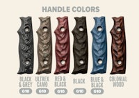 a selection of different colors for the handle of a pipe